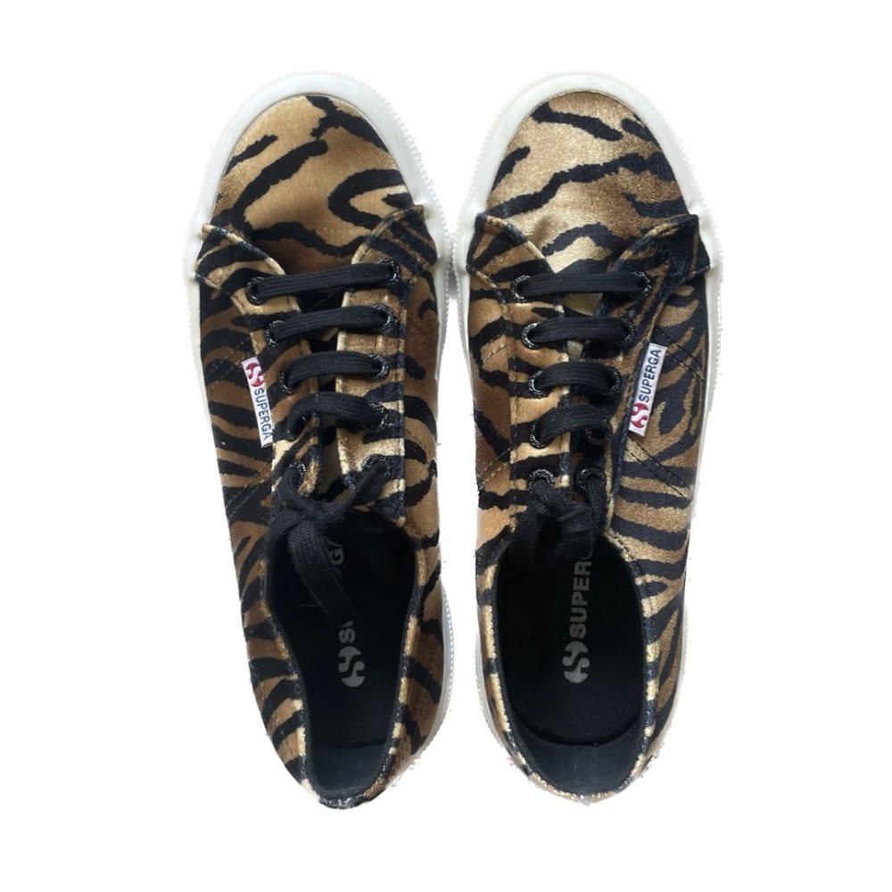 Superga Tiger Stripe Velvet Sneakers